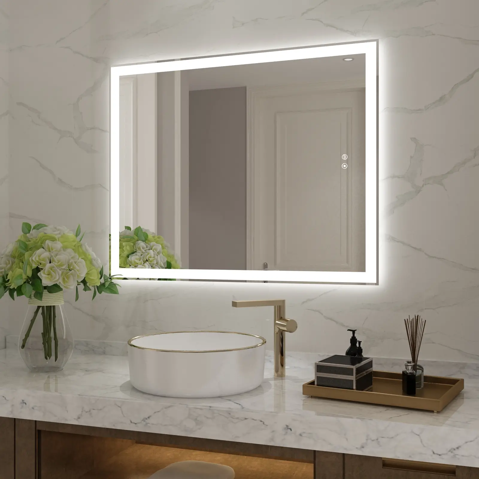 Linda backlit mirror for wall 3240