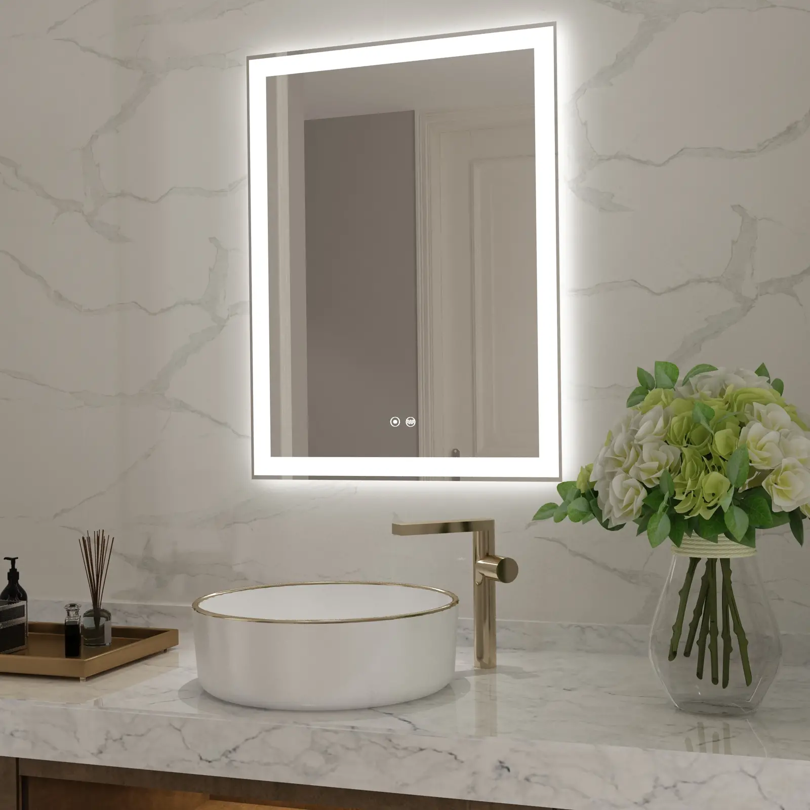 Linda backlit mirror for wall 2432
