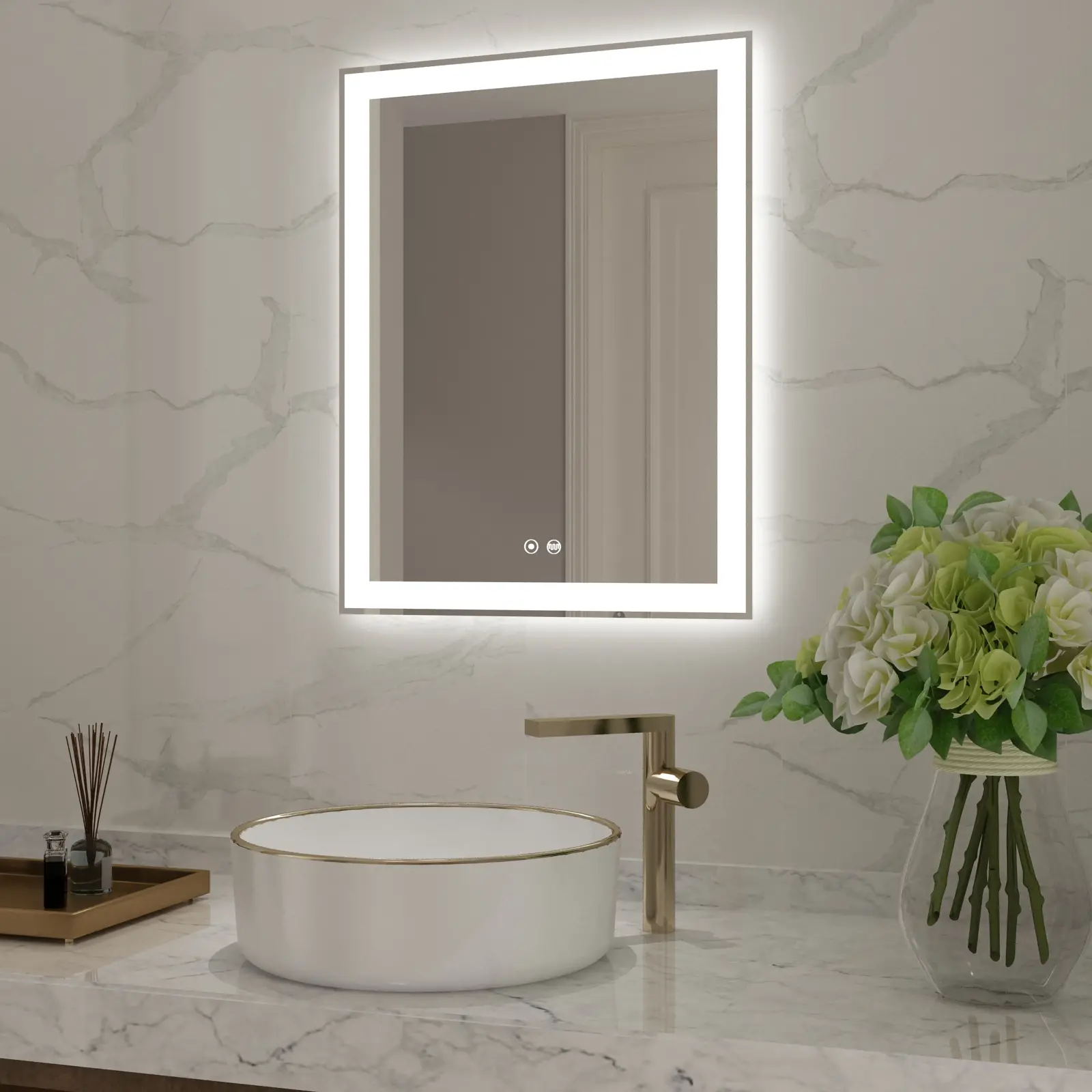 Linda backlit mirror for wall 2228