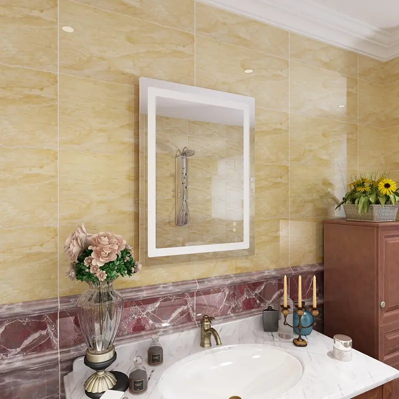 Frances front lighted Mirror with arc angle2432