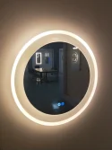 Aurora round mirror with acrylic backlit