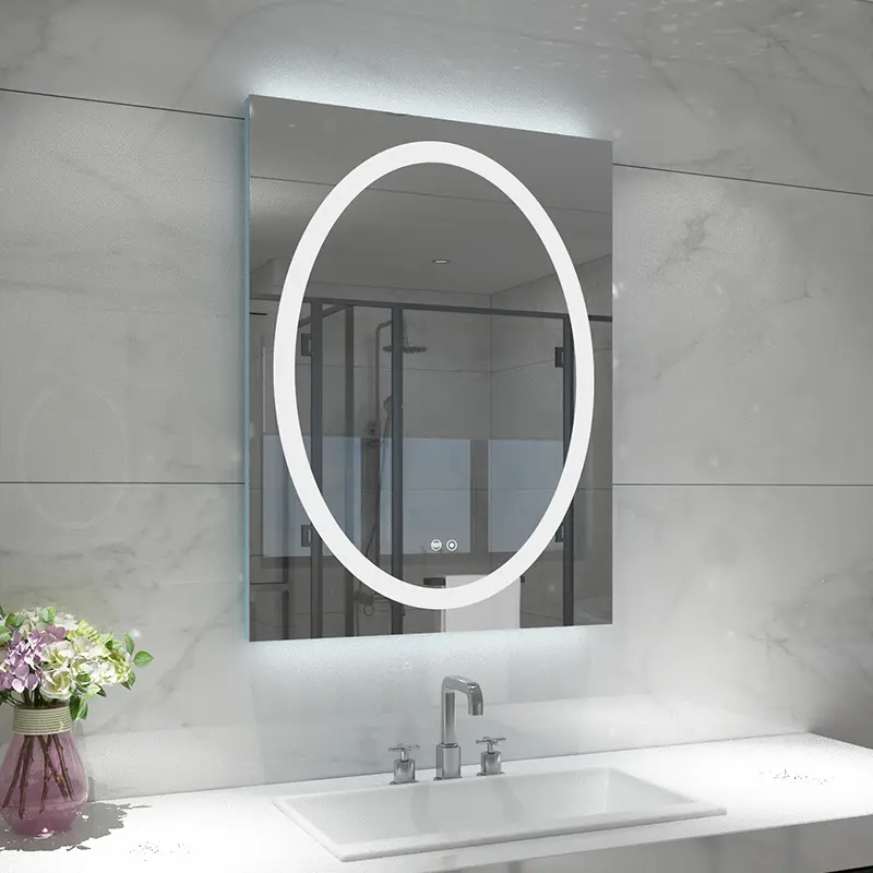 Verna rectangular mirror with oval front light
