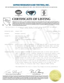 (bathtub) Product certificate