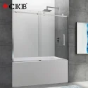 TAMPA Frameless Stainless Steel Single Sliding Chrome Shower Bathtub Door