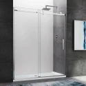 TAMPA Frameless Stainless Steel Single Sliding Chrome Shower Door