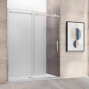 TAMPA Frameless Stainless Steel Single Sliding Brushed Nickel Shower Door