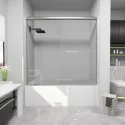 BERLIN Framed Aluminum Bypass Sliding Chrome Shower Bathtub Door
