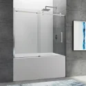 TAMPA Frameless Stainless Steel Single Sliding Brushed Nickel Shower Bathtub Door