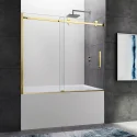 TAMPA Frameless Stainless Steel Single Sliding Stain Gold Shower Bathtub Door