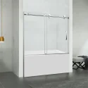 MIAMI Frameless Stainless Steel Single Sliding Chrome Shower Bathtub Door