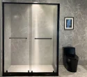 10mm Low Iron Laiminated (5mm+5mm) Ribbed Glass Framed Stainless Steel Bypass Sliding Shower Enclosure