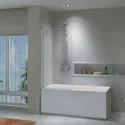 Portland 35 Inch x 55 Inch Frameless Aluminum Pivot Chrome Shower Bathtub Door