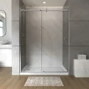 New Arrival Frameless Stainless Steel Single Sliding Shower Door CLD6121-17
