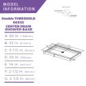 Shower Base ABCS6032C/L2-BL