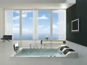 1900x1400x740mm Freestanding Drop-in Whirlpool Acrylic Jacuzzi Bathtub With Hydro Massage Function B8022