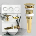 Gold Stainless Steel Brass Core Pop-Up Sink Drain Stopper