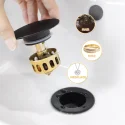 Matte Black Stainless Steel Brass Core Pop-Up Sink Drain Stopper