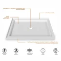 Factory Price Rectangle White Acrylic Surface Walk In Shower Floor Base Centre Quick Drain Shower Tray
