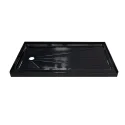 High Quality Walk In Single Threshold Shower Pan Antislip Textured Surface White Black Acrylic Shower Tray