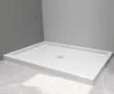 Modern Design Waterproof Walk in Shower Base Bathroom Rectangle White Black Acrylic Shower Tray