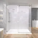 Luxury Hotel Single Sliding Shower Door Bathroom Walk In Tempered Glass Frameless Shower Enclosures