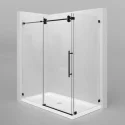 Best Reviewed Hotel Bathroom Indoor Temped Glass Single Sliding Door Framele Shower Enclosure