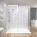 Modern Single Sliding Door Aluminum Shower Cubicle Bathroom Tempered Glass Frameless Shower Enclosure