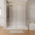 Factory Price Hotel Indoor Frameless Shower Enclosures 8mm Glass Tempered Stainless Steel Sliding Shower Door