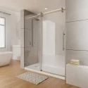 OEM Single Sliding Glass Door Shower Room Tempered Glass Stainless Steel Frameless Bathroom Shower Door