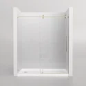 Custom 6mm 8mm 10mm Clear Tempered Glass Stainless Steel Frameless Shower Slding Door