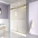Luxury Hotel 8mm 10mm 12mm Thick Tempered Glass Waterproof Frameless Double Sliding Shower Door