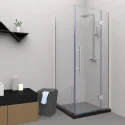 CKB New Arrival Square Chrome Matt Black Aluminum Frameless Tempered Glass Higned Shower Enclosure