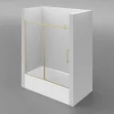 Stock In USA Frameless Tempered Glass Bathtub Door Shower Screen Free Standing Aluminium Sliding Shower Door