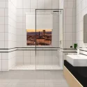 Stock In Usa Walk In Fixed Shower Screen Bathroom Framed 10mm Tempered Glass Shower Door