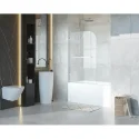 Stock In USA Frameless Tempered Glass Bathtub Shower Screen Bathroom Folding Hinge Shower Door