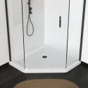 Diamond Shaped Acrylic Shower Base Bathroom Free Standing Neo Angle Non Slip Bath Shower Tray