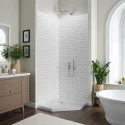 4mm White Acrylic Bathroom Interior Decoration Shower Wall Wall Mounted Tile Texture Wall Panels