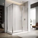 New Arrival Bathroom Tempered Glass Inner Folding Shower Doors Aluminum Frame Rectangle Shower Enclosures