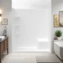 813x1524x1676mm Shower Room 2.2mm Thick White Acrylic Wall Panel With Storage Rack