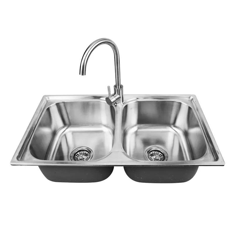 kitchen double bowl square sink