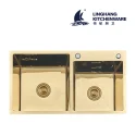 China manufacturers topmount double sink handmade sink satin stainless steel sink wholesale sink