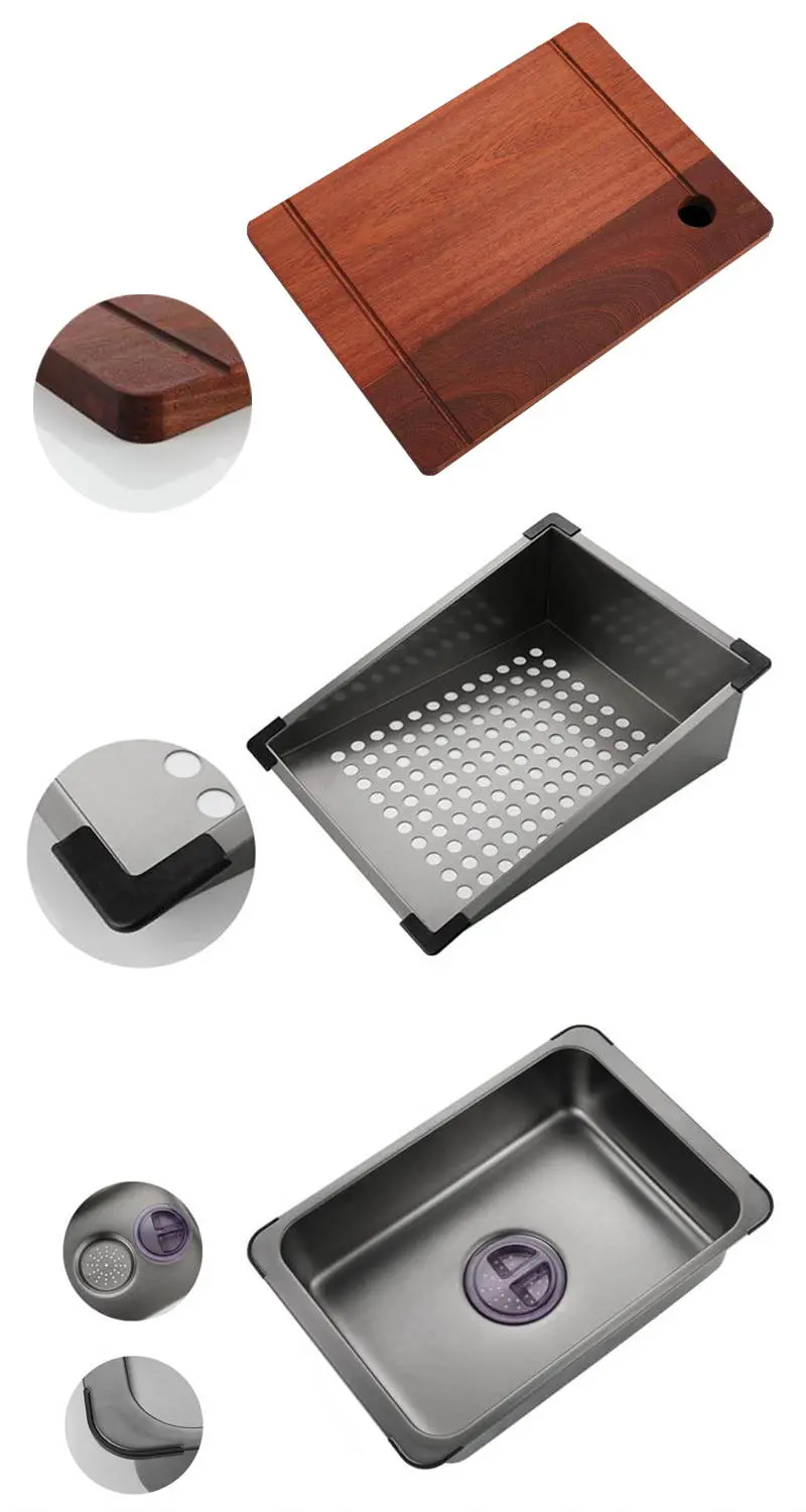 Nano Kitchen Sink 304 Stainless Steel Handmade Above Mount Waterfall Faucet Farmhouse Kitchen Sinks